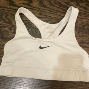 White Nike sports bra